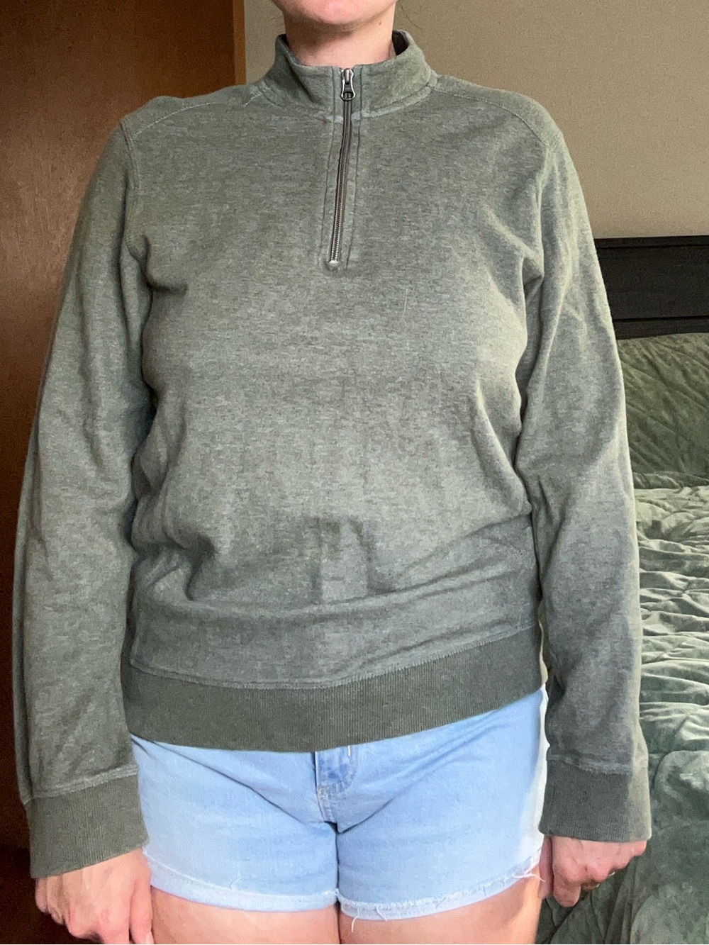 English Laundry Olive Green and Gray Half-Zip Pullover